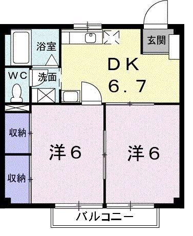 備前市伊部のアパートの間取り