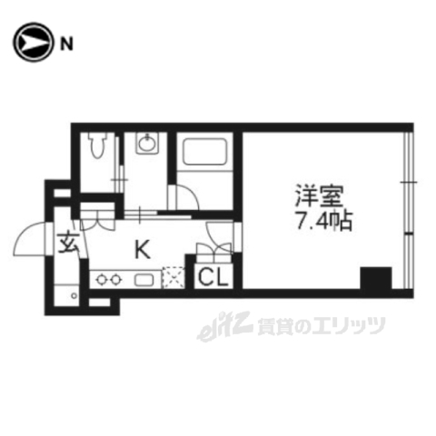 【京都市左京区岡崎西天王町のマンションの間取り】