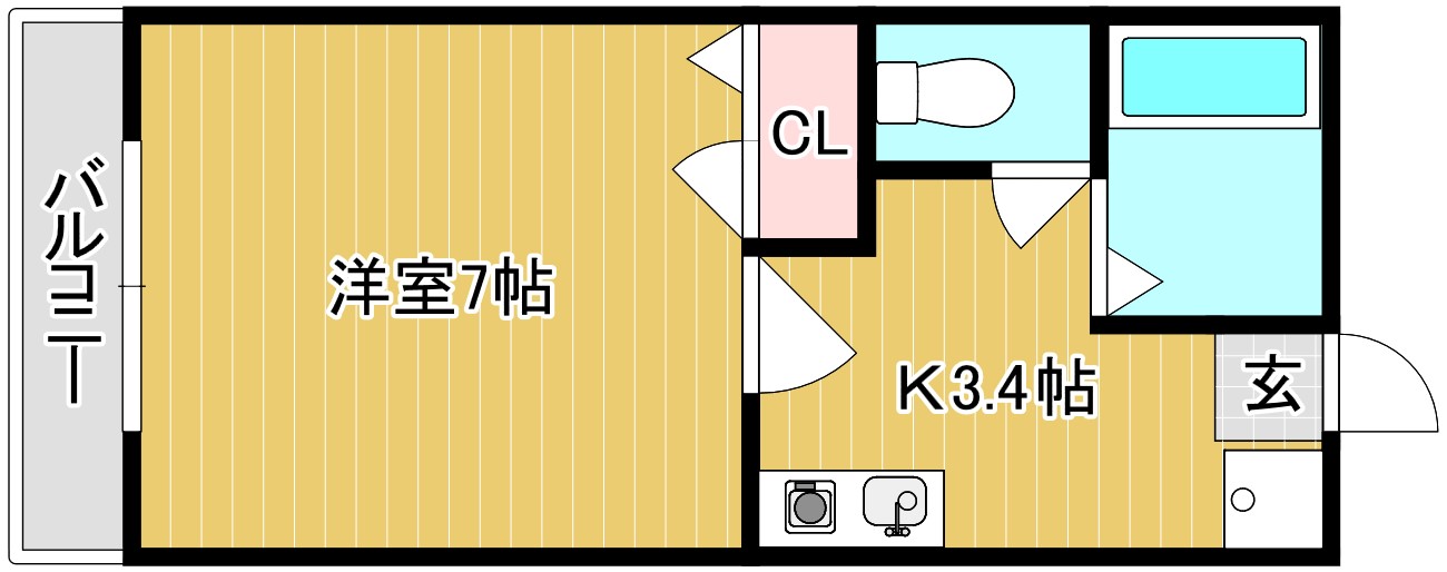 中祥マンションDの間取り