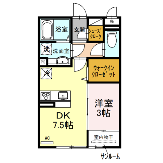 【和歌山市東布経丁のアパートの間取り】