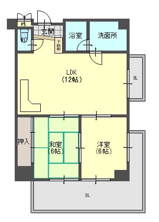 エルベ楠葉コートの間取り