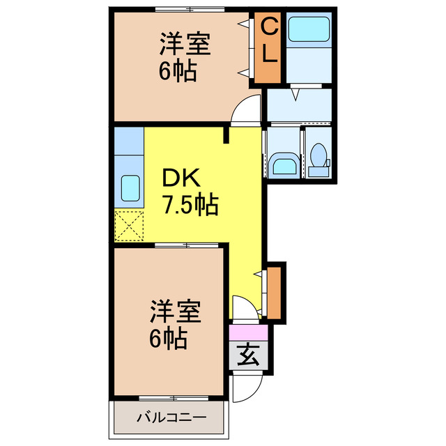 諫早市平山町のアパートの間取り