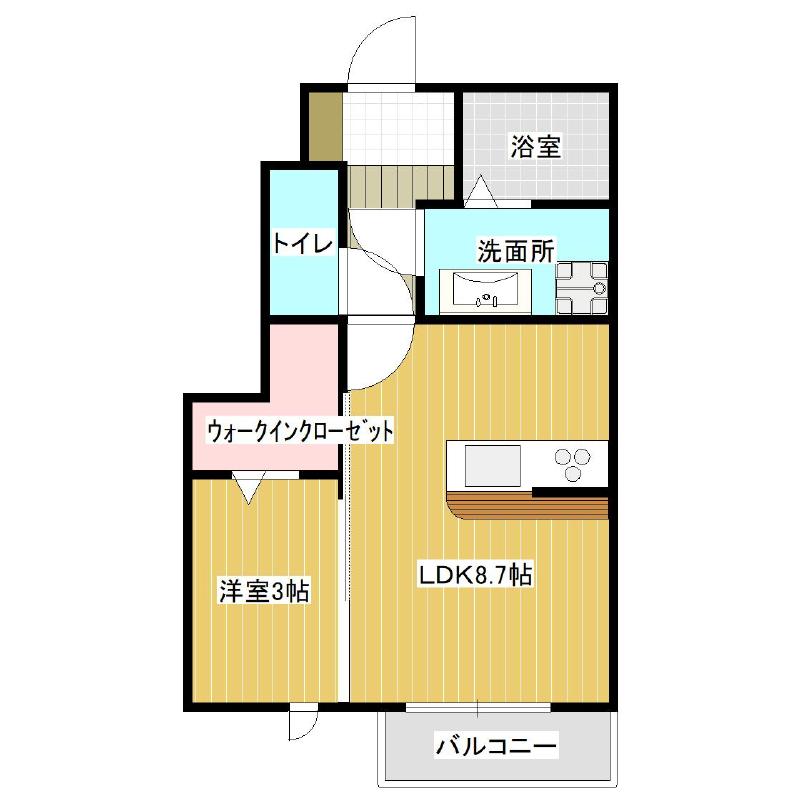 山形市城西町のアパートの間取り