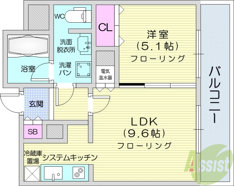 ラフィネタワー札幌南3条の間取り