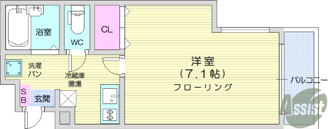 仙台市青葉区台原のマンションの間取り