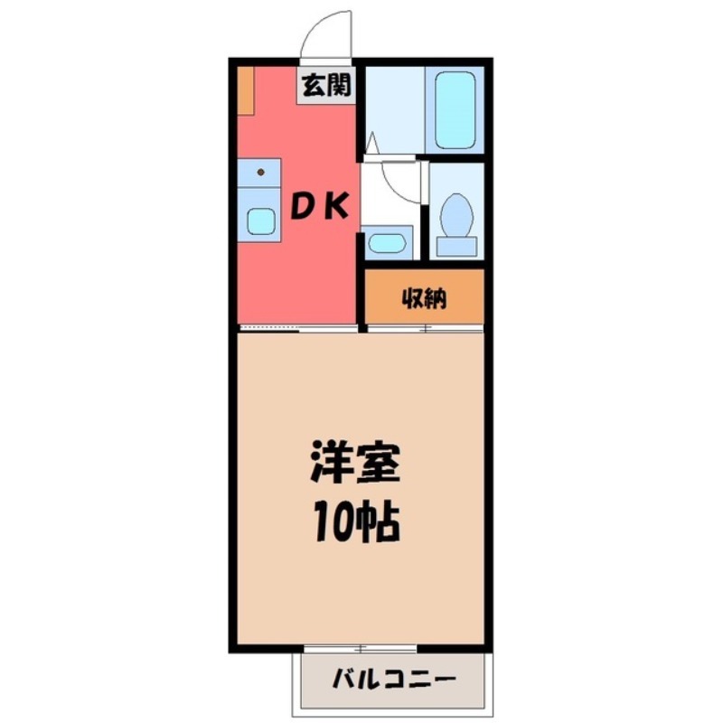 宇都宮市陽東のアパートの間取り