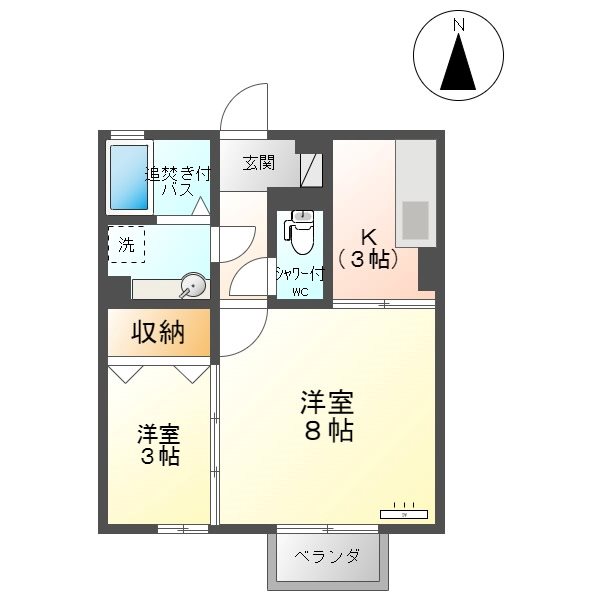 上田市諏訪形のアパートの間取り