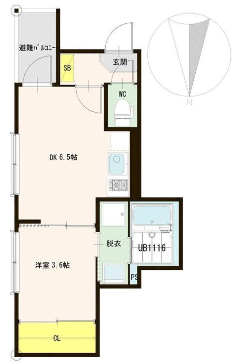 大阪市生野区小路のアパートの間取り