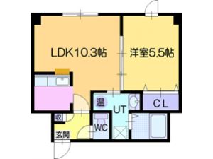 江別市文京台東町のマンションの間取り