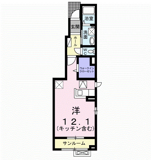 富山市婦中町田島のアパートの間取り