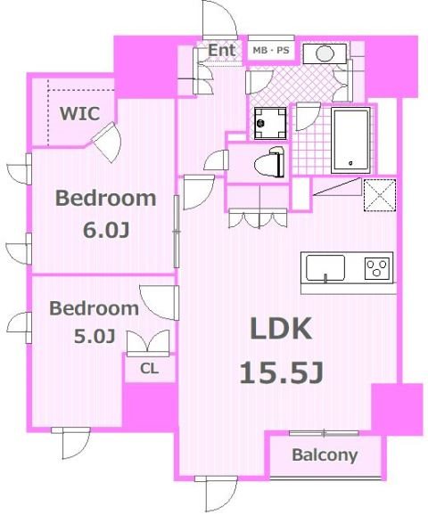 横浜市中区羽衣町のマンションの間取り