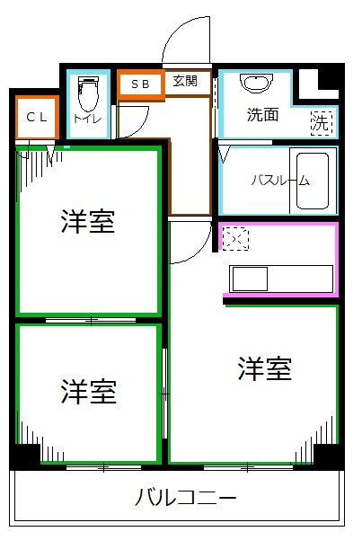 国分寺市本多のマンションの間取り