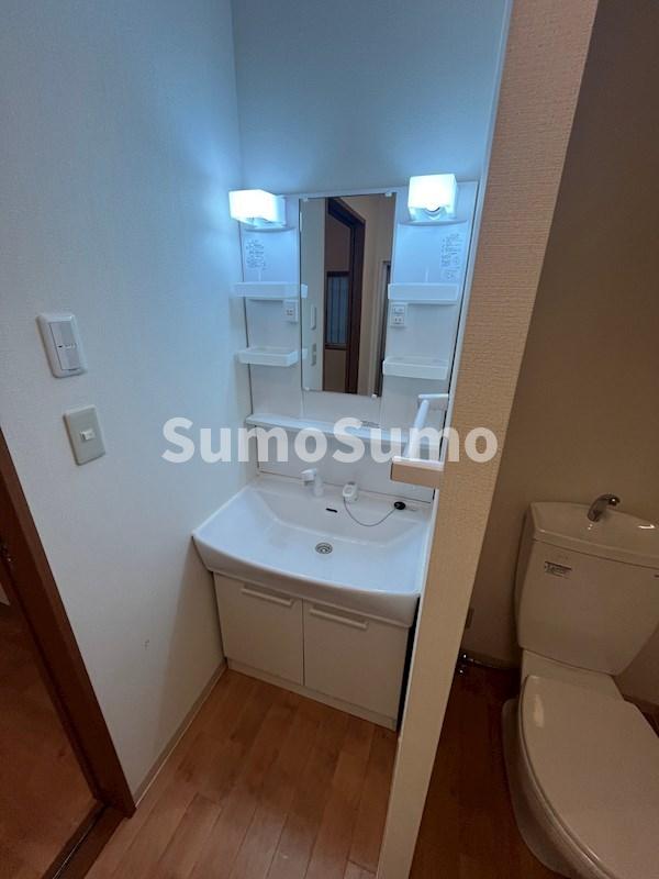 洗面設備　スペースが確保できる洗面所です