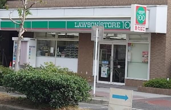 コンビニ　ローソンストア100東住吉田辺店（コンビニ）まで613m