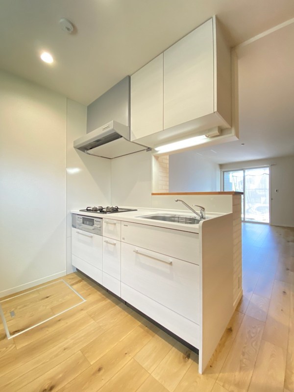 キッチン　料理の幅が広がる3口システムキッチン・グリル付きです。