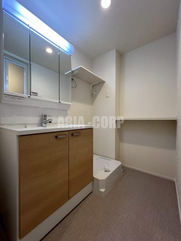 洗面設備　ゆとりある脱衣所スペース！シャワードレッサー独立洗面台です！