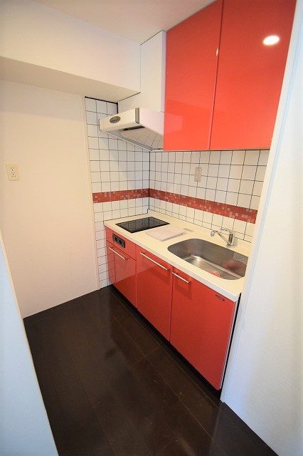 キッチン　２口コンロ付き：階数によって色味異なります