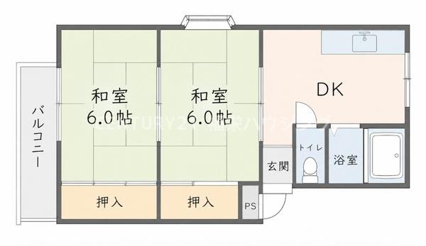 ＪＲ片町線 徳庵駅 徒歩5分 4階建 築42年の間取り写真