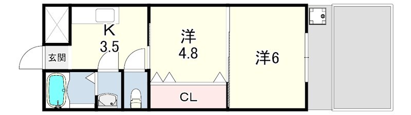 コーポ栄の間取り写真