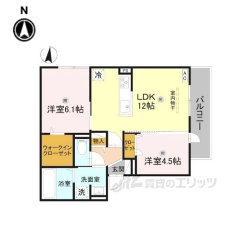 GRAMM松室吾田神町Cの間取り写真