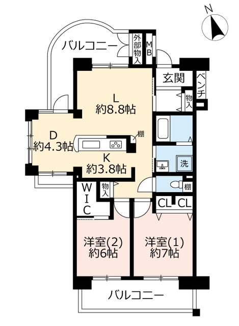 URプロムナード東伏見の間取り写真
