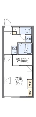 レオパレスアルカディアンの間取り写真