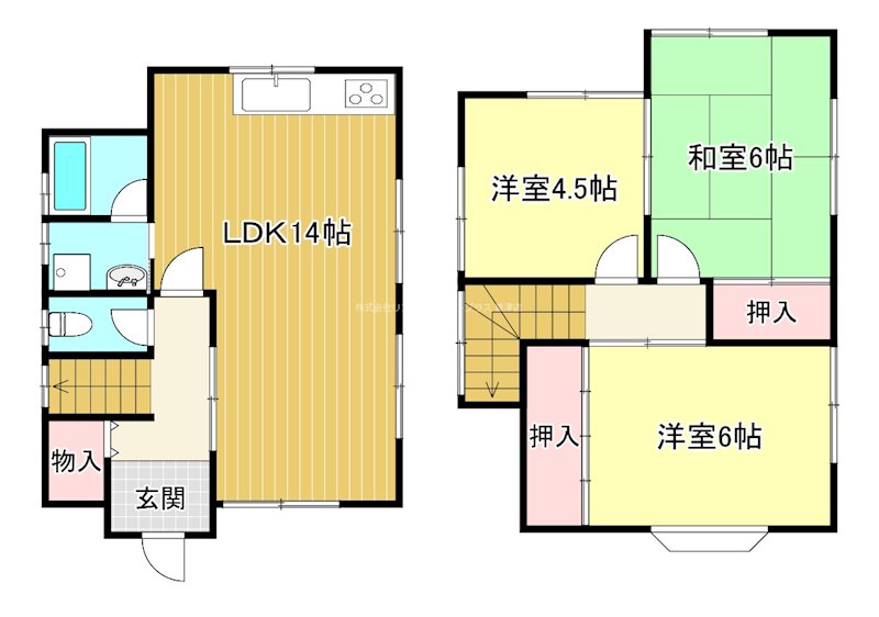 高島市新旭町太田貸家の間取り写真