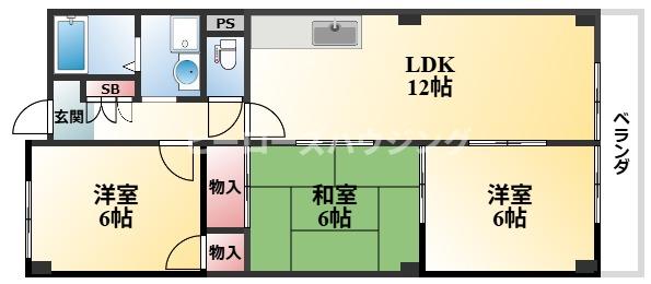 阪急宝塚線 豊中駅 徒歩13分 6階建 築42年の間取り写真