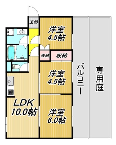 エルベコート東園田の間取り写真