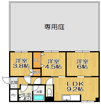 エルベコート東園田の間取り写真