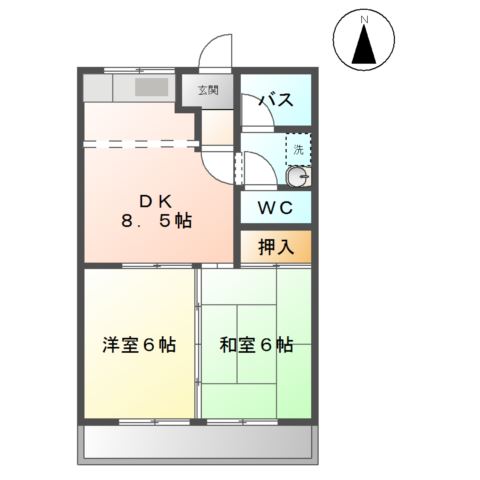 加賀野コーポIIの間取り