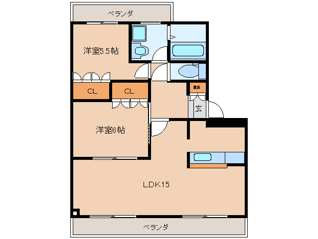 御所市大広町のマンションの間取り