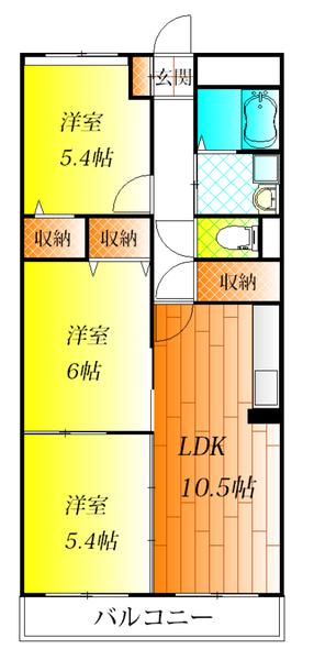 【羽曳野市河原城のマンションの間取り】