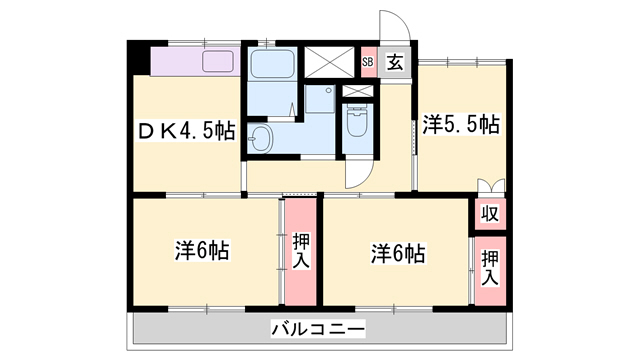 ビレッジハウス中村の間取り