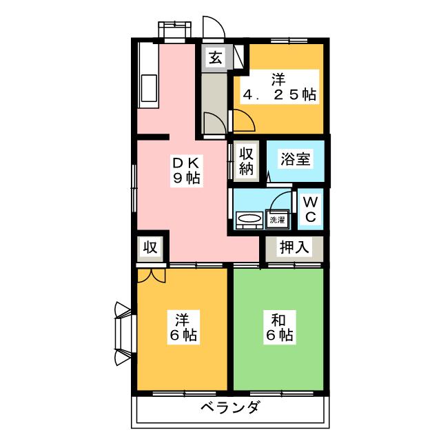 シャルマン所沢Ａ館の間取り