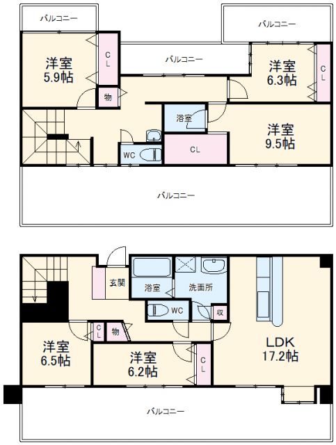 名古屋市千種区新池町のマンションの間取り