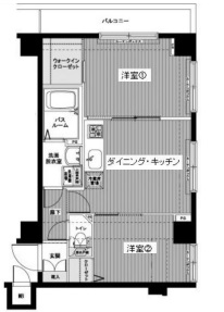 東京都中央区築地４（マンション）の賃貸物件の間取り