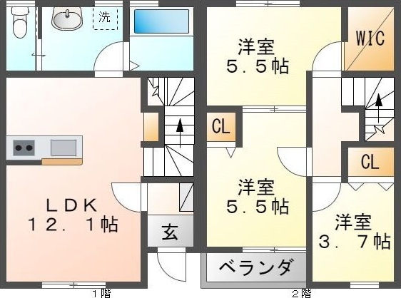 リーブルファイン長良福江の間取り