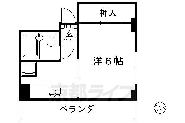 京都市北区紫野南花ノ坊町のマンションの間取り