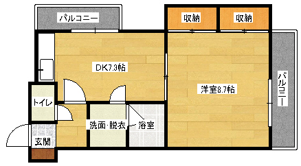 広島市南区翠のマンションの間取り