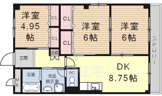 サンパレス緑ケ丘Bの間取り