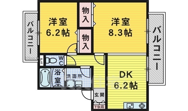 コンクオーレ香ヶ丘Aの間取り