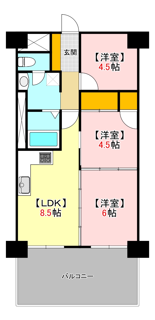 広島市東区光町のマンションの間取り