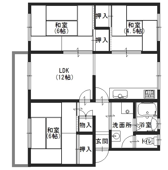 新金岡第2住宅10棟の間取り