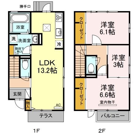 鹿児島市荒田のアパートの間取り