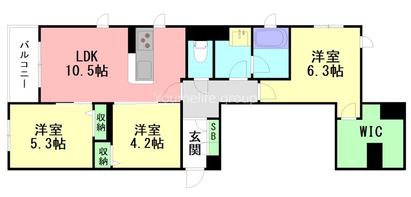 鎌倉市由比ガ浜のマンションの間取り