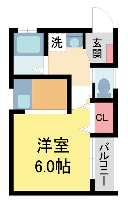 川西市栄町のアパートの間取り