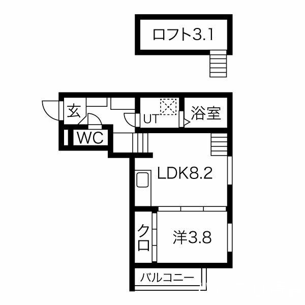 名古屋市中村区中村町のアパートの間取り