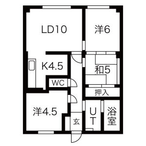 札幌市豊平区旭町のマンションの間取り