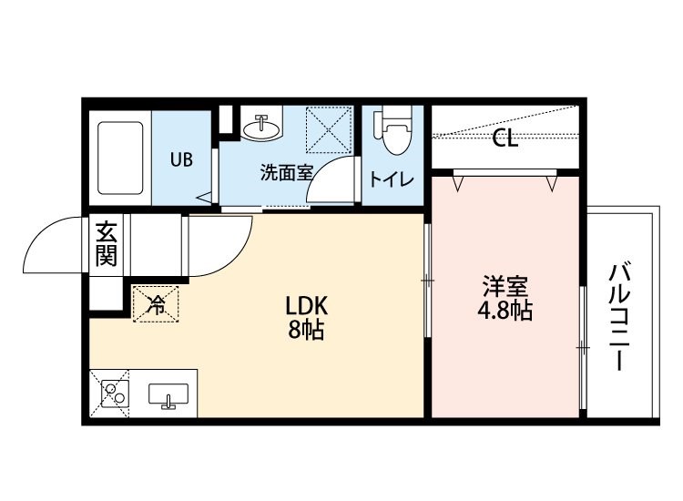 名古屋市北区新堀町のアパートの間取り